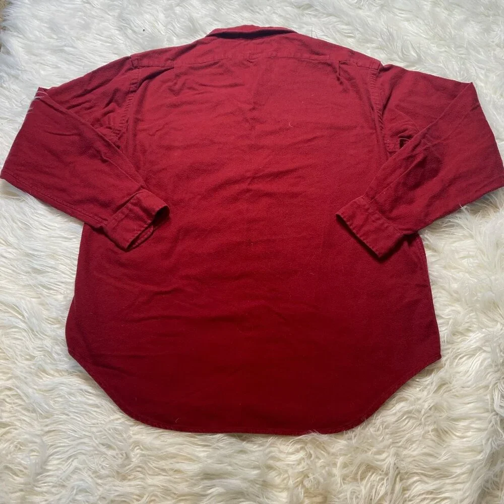 Vintage Polo Ralph Lauren GI Shirt‎ Flannel Red Mens Large Button Up Long Sleeve